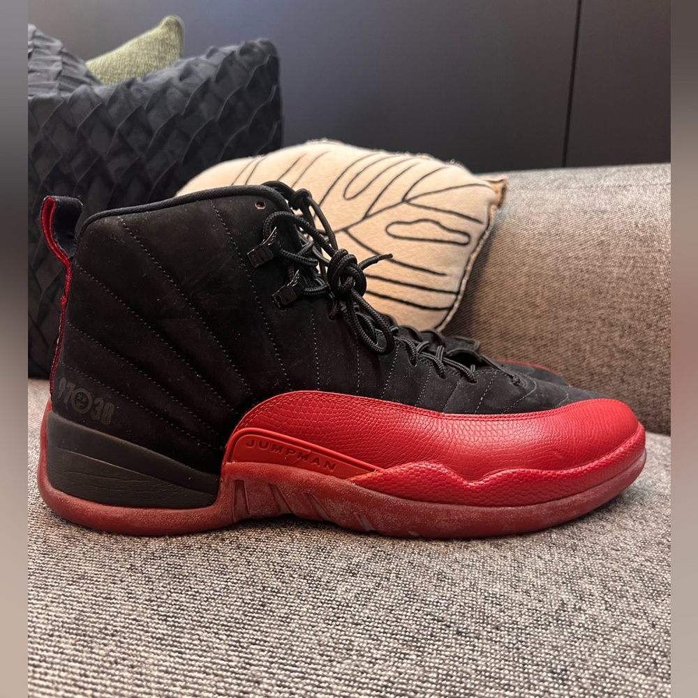 Nike Air Jordan 12 Retro Black and Red Men’s Athletic Shoes